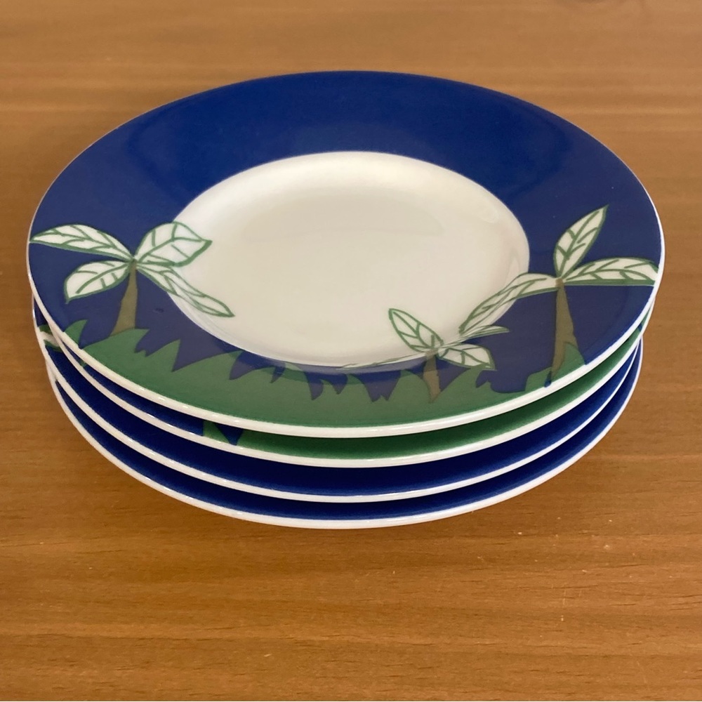 Four Studio Nova Saucers LOVE IN BLOOM Pattern VINTAGE